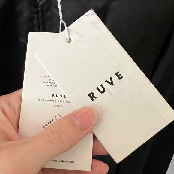 RUVE Black Satin Drawstring Mini Dress - Picture 7 of 9